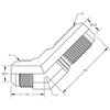 World Wide Fittings Male JIC to Male JIC Bulkhead 45° Elbow F5375X04X04